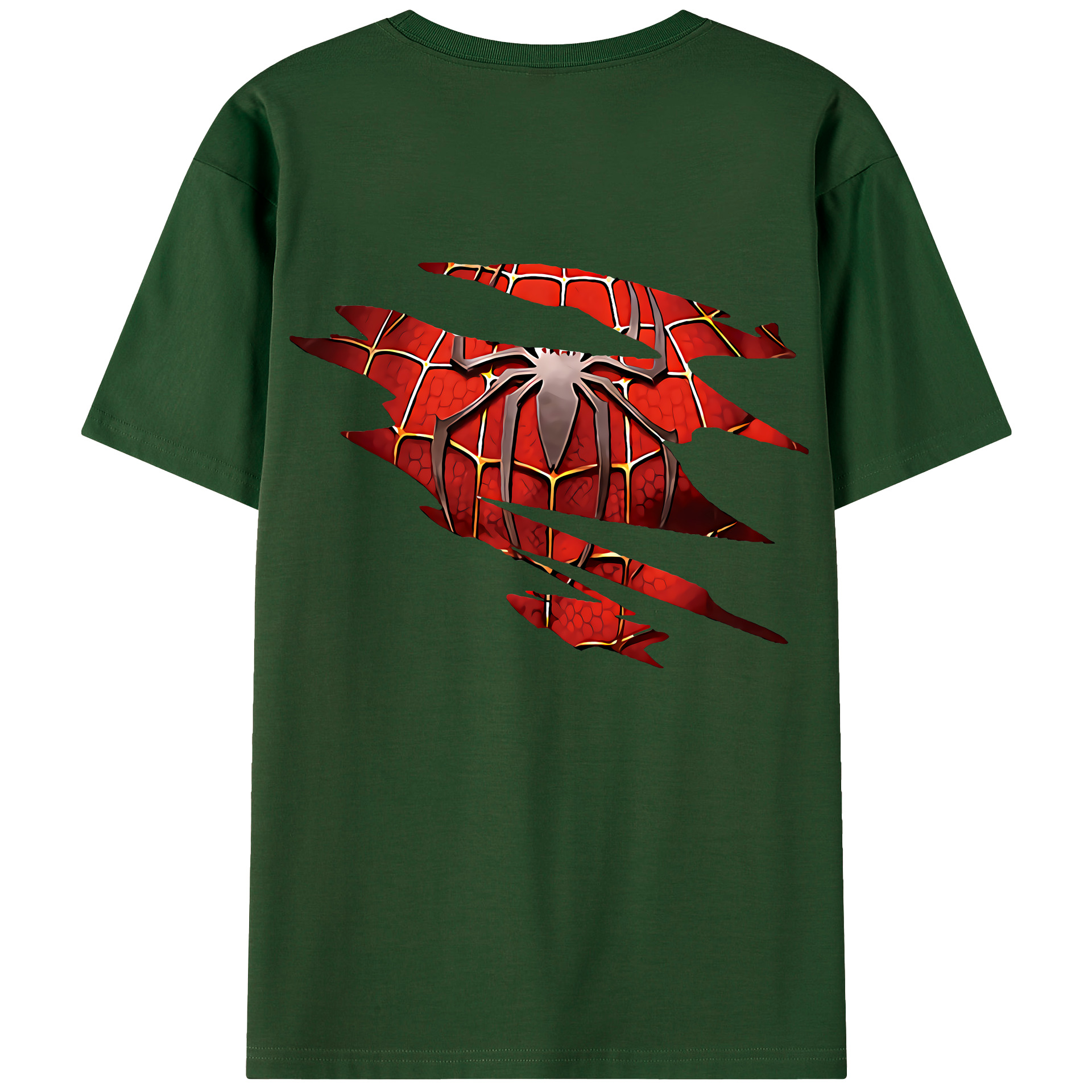 （画像用） Spider Man スパイダーマン 綿100％半袖Tシャツ（背面プリント）
